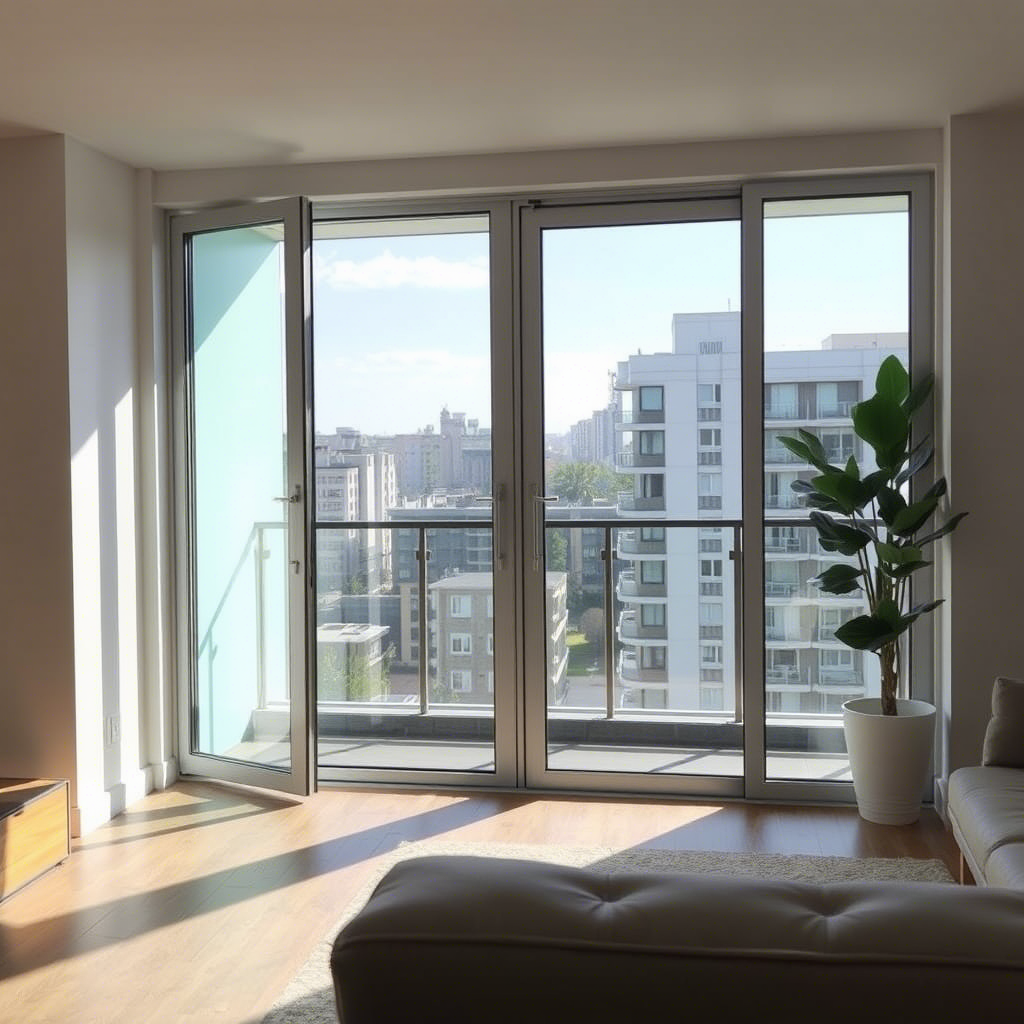 Balconera de aluminio en una vivienda de Barcelona