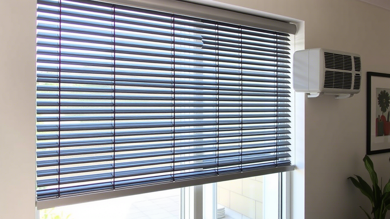 Persiana de aluminio instalada en ventana de Barcelona