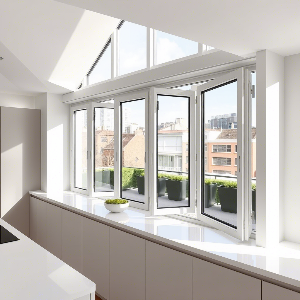 Ventana de aluminio con apertura practicable en Barcelona