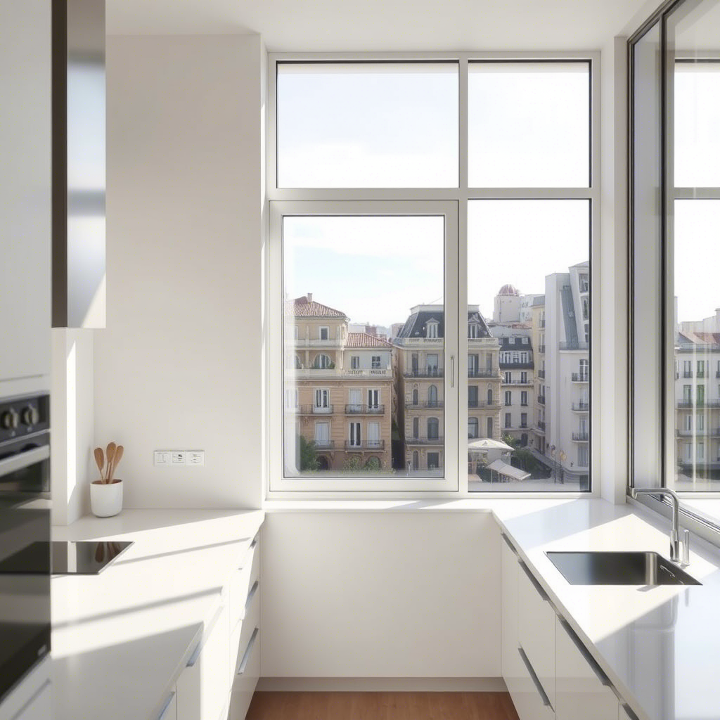 Ventana de aluminio con doble hoja en Barcelona
